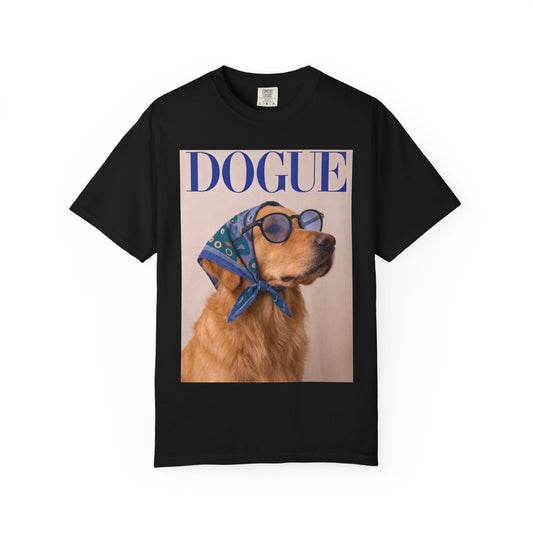 Golden Retriever DOGUE Magazine Graphic T-Shirt - Funny Dog Tee