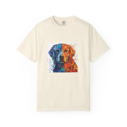 Golden Retriever Abstract Art Graphic T-Shirt - Colorful Pop Art Dog Tee
