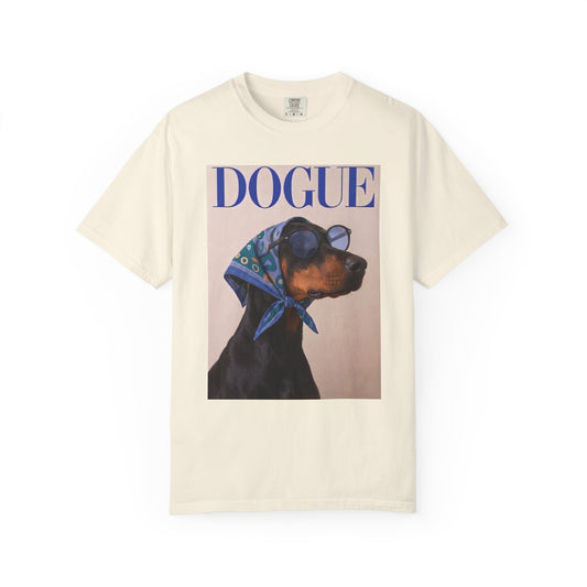 Doberman DOGUE Magazine Graphic T-Shirt - Funny Dog Tee