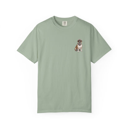 Cool English Bulldog Sailor Captain T-Shirt - Double-Sided Dog Tee