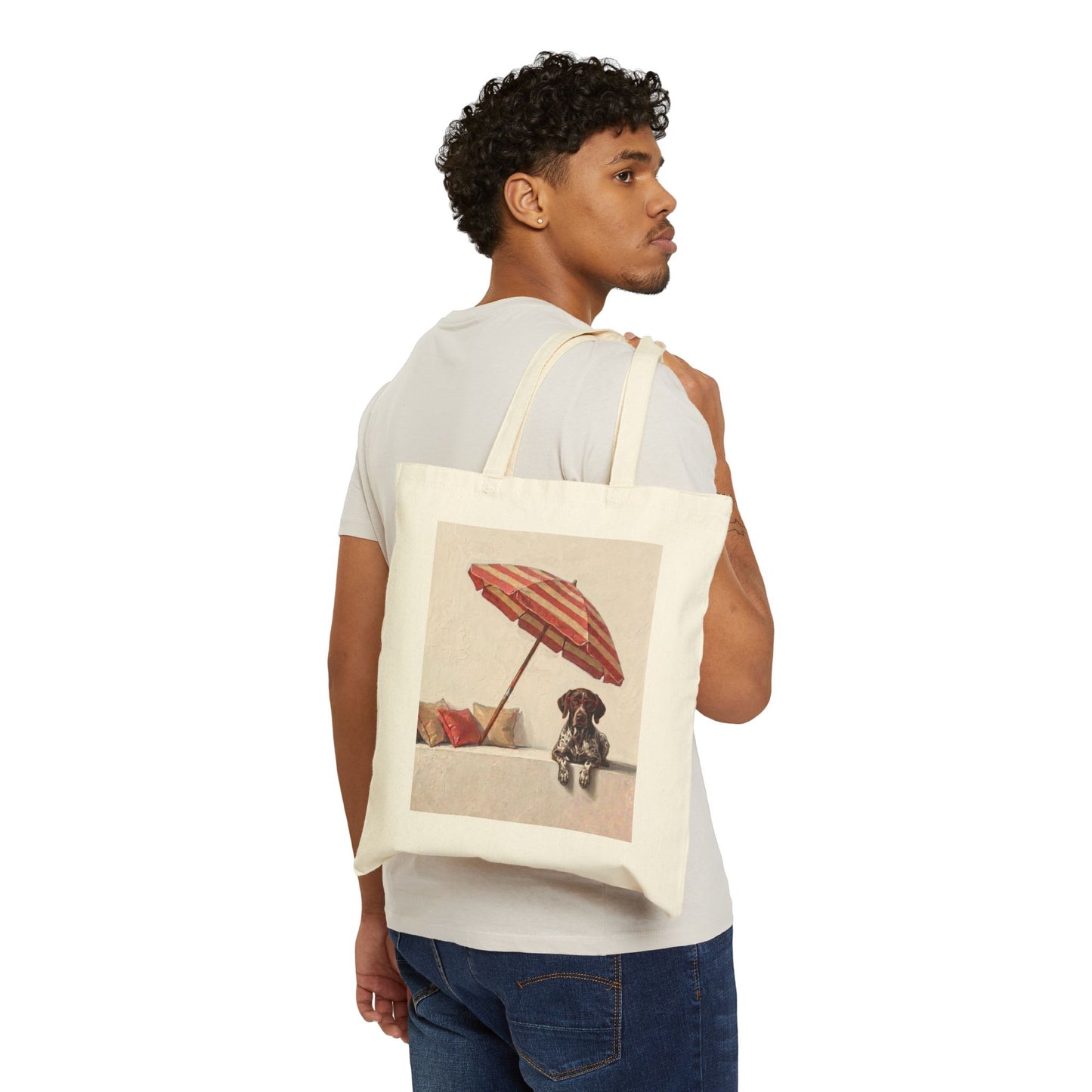 German Shorthaired Pointer Beach Day Tote Bag - Vintage GSP Summer Bag