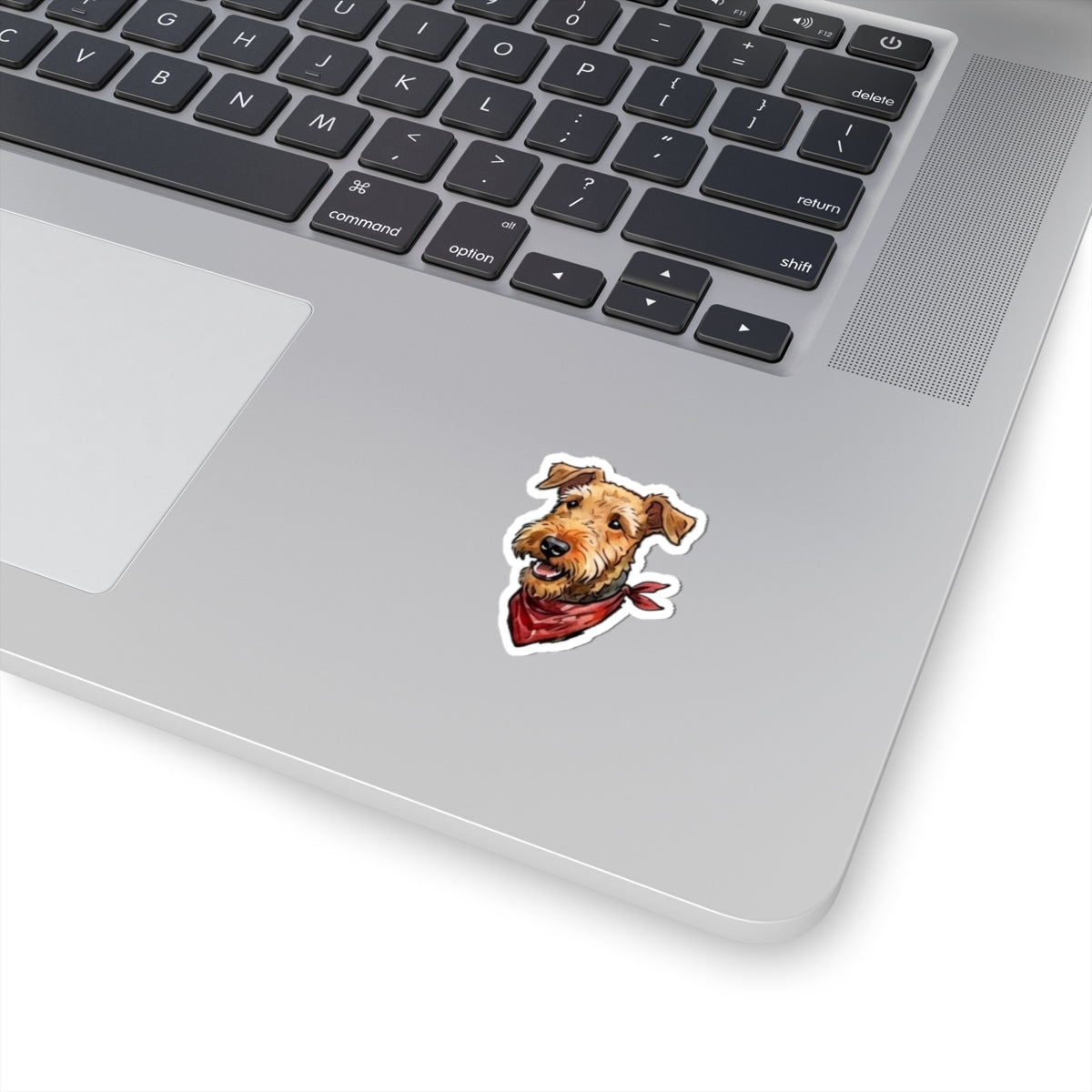 Airedale Terrier Sticker with Red Bandana | Cute Dog Vinyl Decal