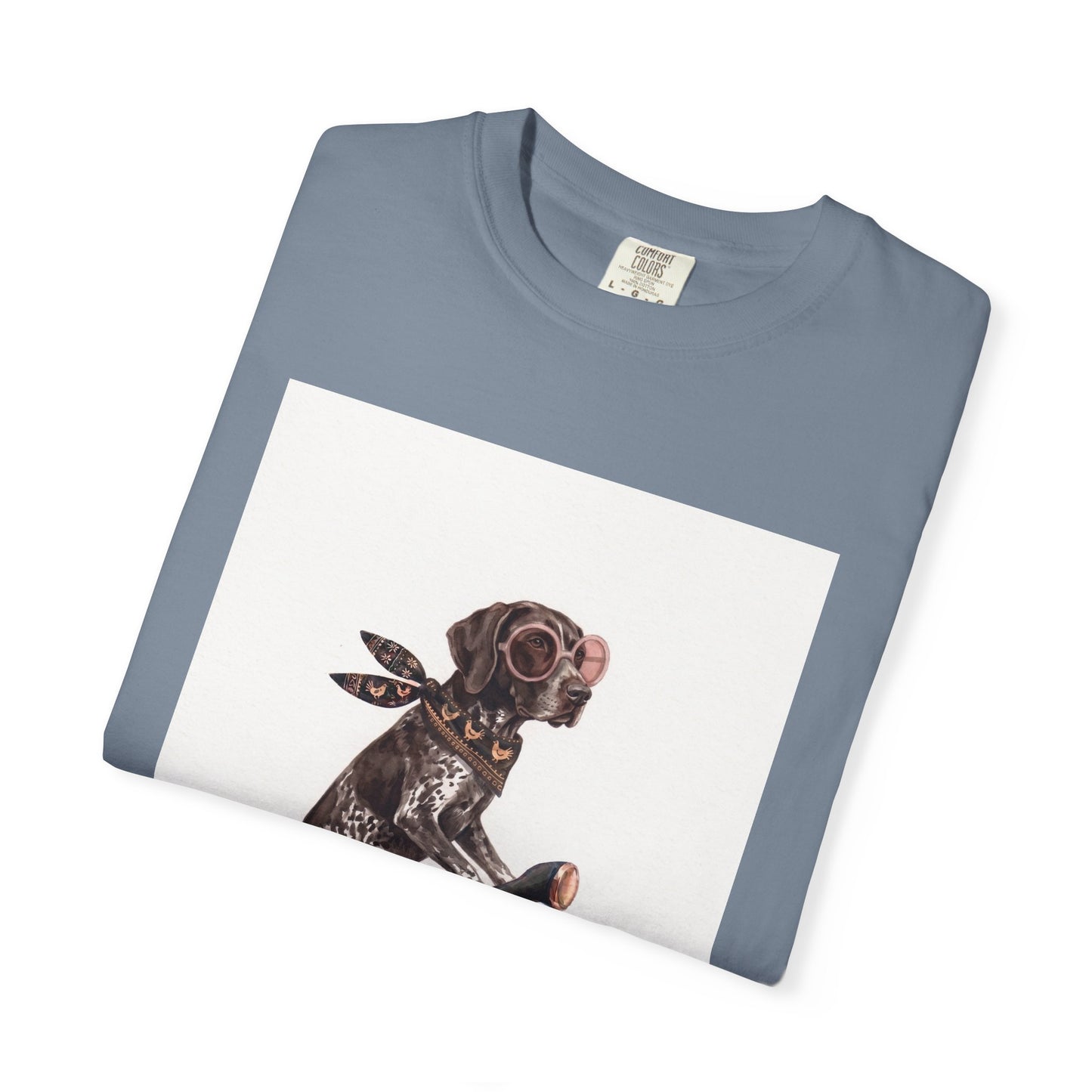 German Shorthaired Pointer Scooter Graphic T-Shirt | Vintage GSP Riding Tee