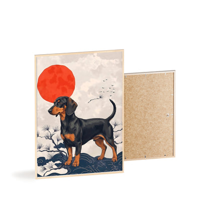 Japanese Ukiyo-e Style Dachshund Poster - Elegant Wiener Dog Wall Art