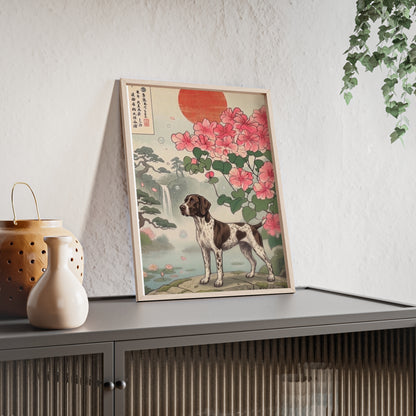 German Shorthaired Pointer Japanese Style Art Poster - GSP Ukiyo-e Wall Art