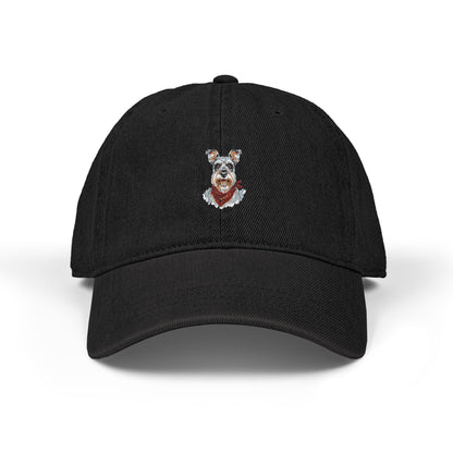 Schnauzer Washed Cotton Baseball Cap - Vintage Dog Dad Hat