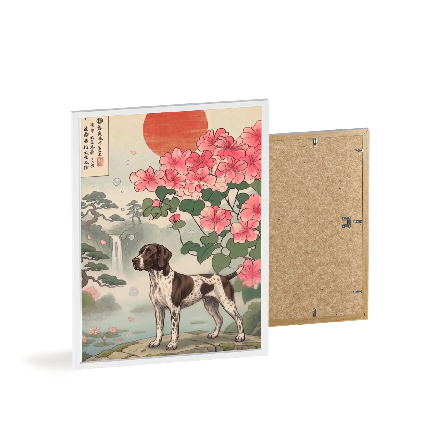 German Shorthaired Pointer Japanese Style Art Poster - GSP Ukiyo-e Wall Art