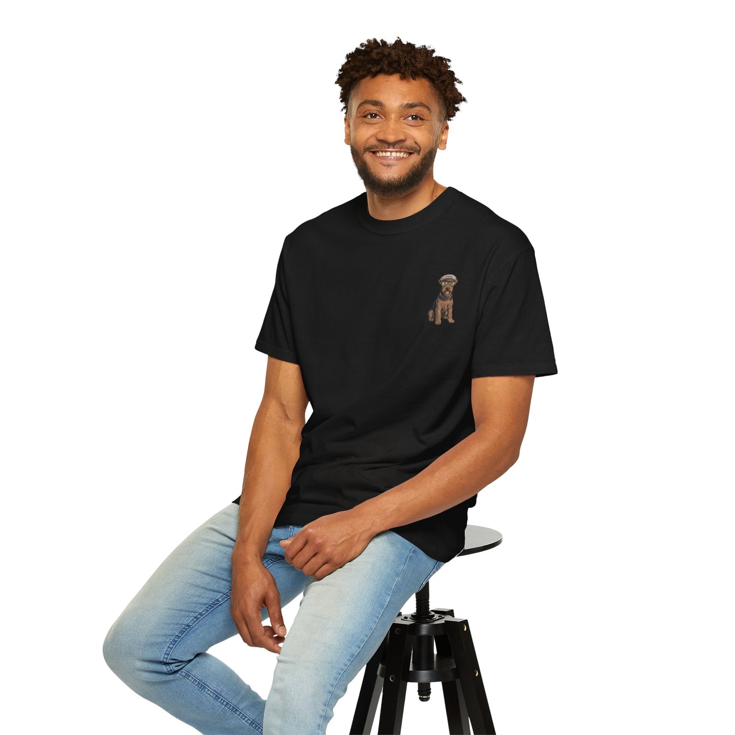 Cool Airedale Terrier Sailor Captain T-Shirt - Double-Sided Dog Tee
