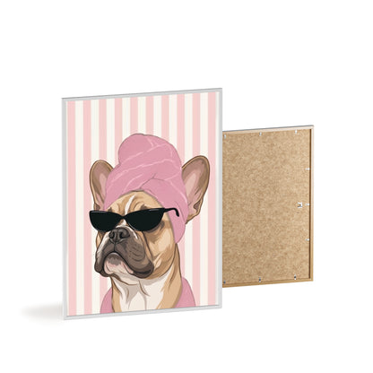 French Bulldog Bathroom Poster - Funny Frenchie Spa Wall Art