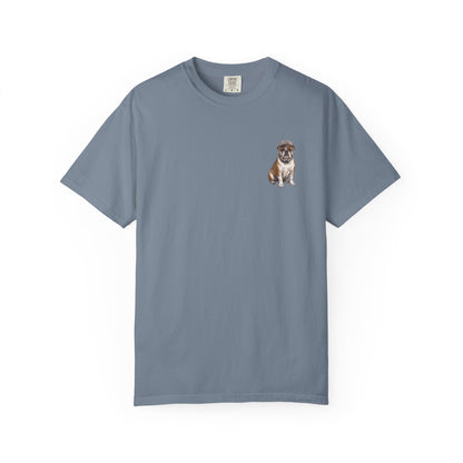 Cool English Bulldog Sailor Captain T-Shirt - Double-Sided Dog Tee