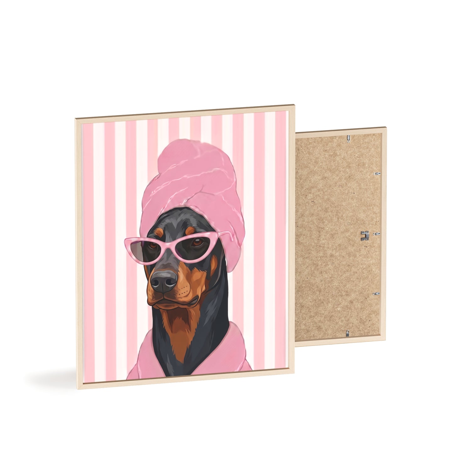 Doberman Bathroom Poster - Funny Dog Spa Wall Art