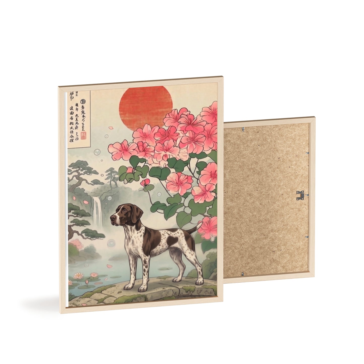 German Shorthaired Pointer Japanese Style Art Poster - GSP Ukiyo-e Wall Art