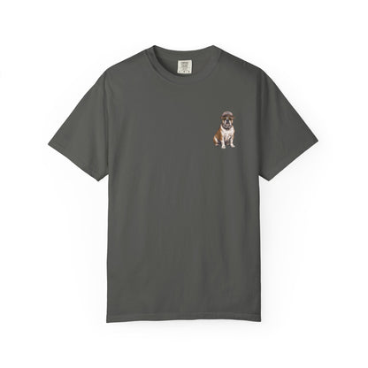 Cool English Bulldog Sailor Captain T-Shirt - Double-Sided Dog Tee