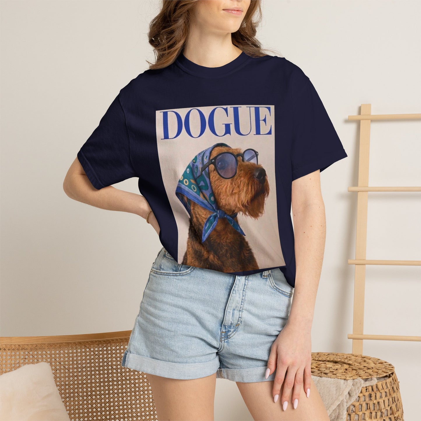 Airedale Terrier Comfort Colors DOGUE Magazine T-Shirt | Funny Dog Lover Tee