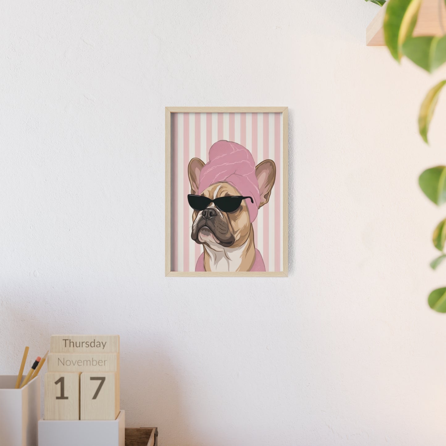 French Bulldog Bathroom Poster - Funny Frenchie Spa Wall Art