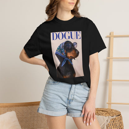 "DOGUE" Dachshund Fashion Magazine Graphic T-Shirt - Funny Wiener Dog Tee