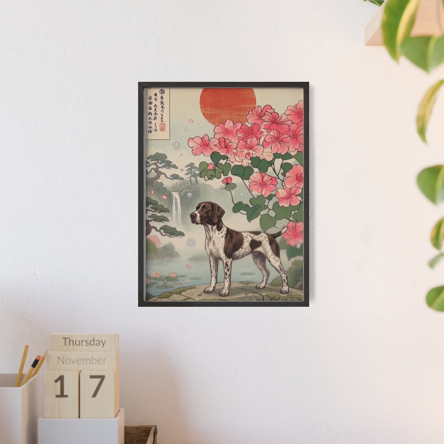 German Shorthaired Pointer Japanese Style Art Poster - GSP Ukiyo-e Wall Art