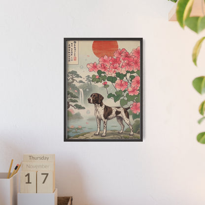 German Shorthaired Pointer Japanese Style Art Poster - GSP Ukiyo-e Wall Art