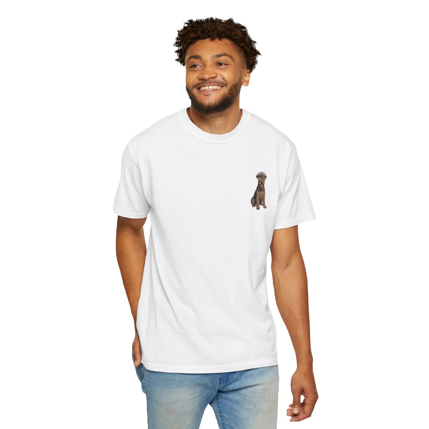Cool Airedale Terrier Sailor Captain T-Shirt - Double-Sided Dog Tee