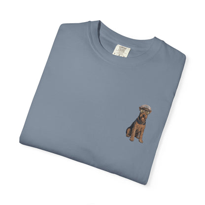 Cool Airedale Terrier Sailor Captain T-Shirt - Double-Sided Dog Tee