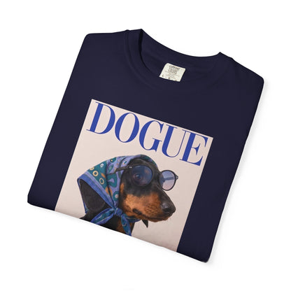 "DOGUE" Dachshund Fashion Magazine Graphic T-Shirt - Funny Wiener Dog Tee