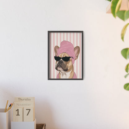 French Bulldog Bathroom Poster - Funny Frenchie Spa Wall Art