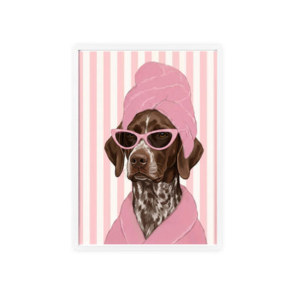 German Shorthaired Pointer Bathroom Poster - Funny Dog Spa Wall Art