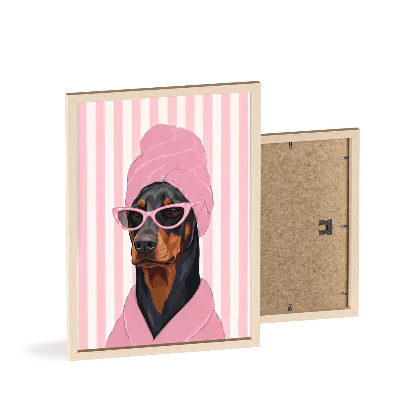 Doberman Bathroom Poster - Funny Dog Spa Wall Art