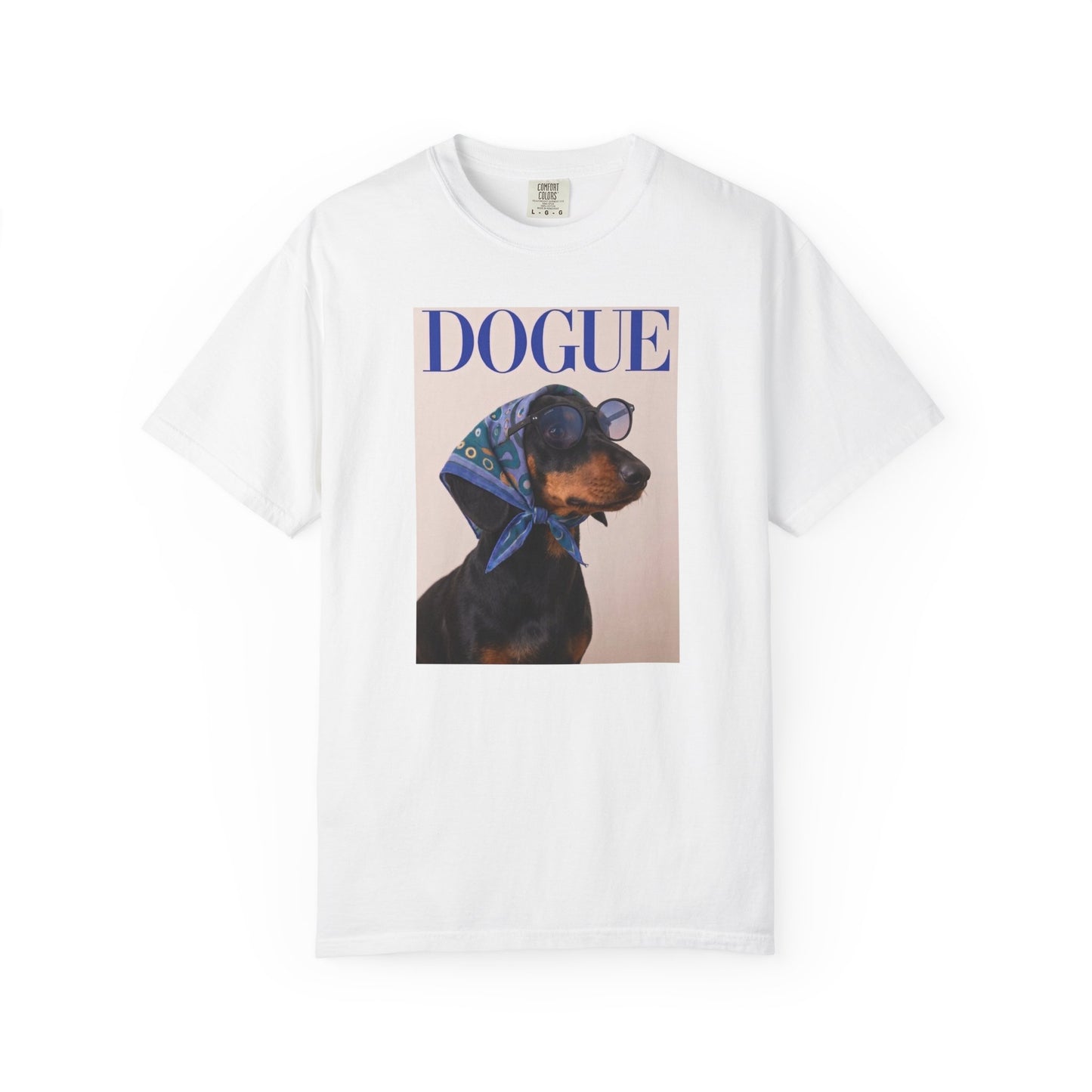"DOGUE" Dachshund Fashion Magazine Graphic T-Shirt - Funny Wiener Dog Tee