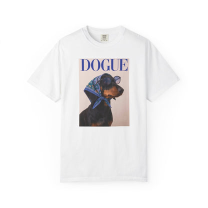 "DOGUE" Dachshund Fashion Magazine Graphic T-Shirt - Funny Wiener Dog Tee
