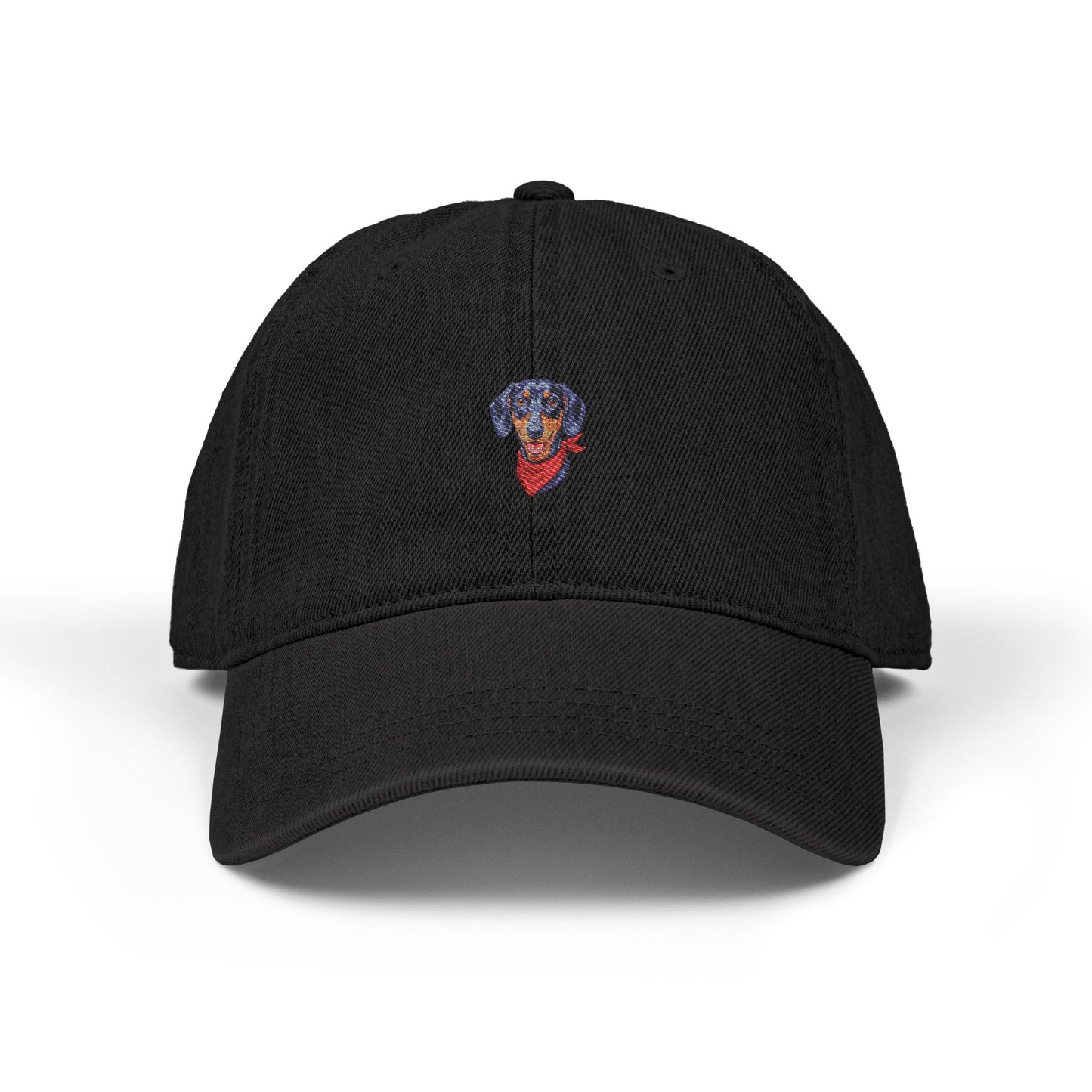 Cute Dachshund Embroidered Washed Denim Hat - Wiener Dog Dad Cap
