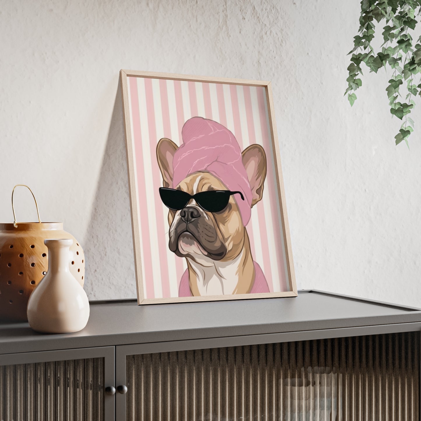 French Bulldog Bathroom Poster - Funny Frenchie Spa Wall Art