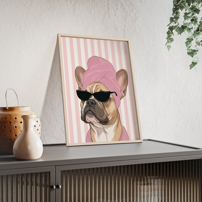 French Bulldog Bathroom Poster - Funny Frenchie Spa Wall Art