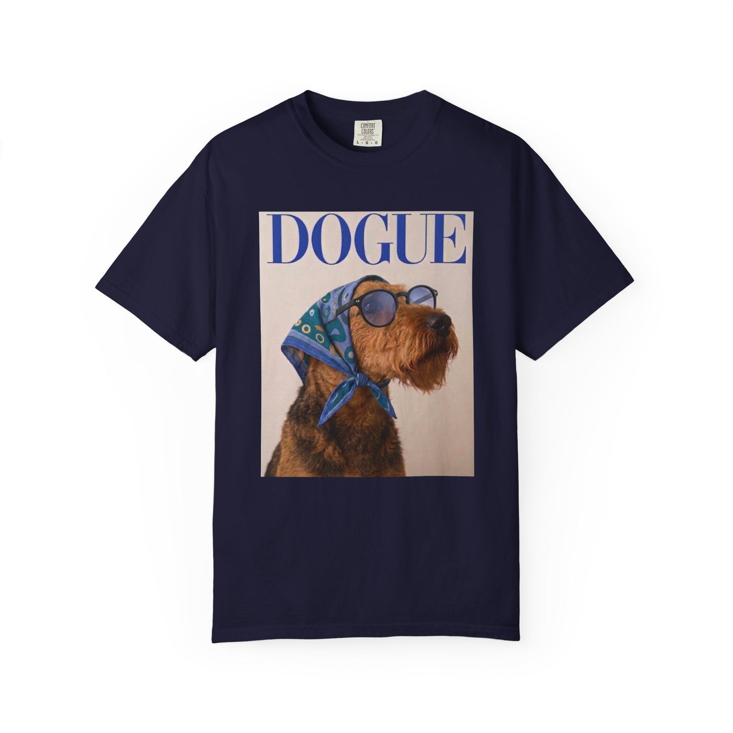 Airedale Terrier Comfort Colors DOGUE Magazine T-Shirt | Funny Dog Lover Tee
