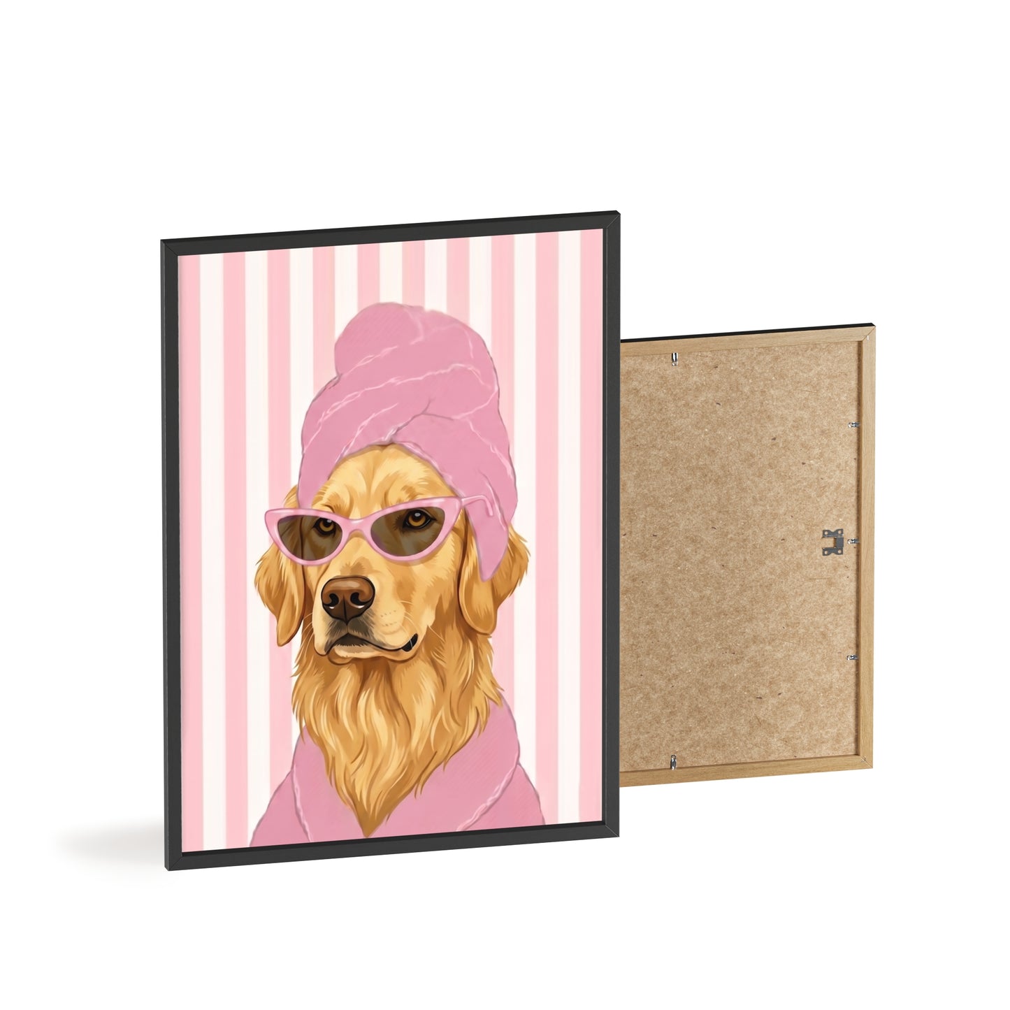 Golden Retriever Bathroom Poster - Funny Dog Spa Art