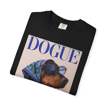 Doberman DOGUE Magazine Graphic T-Shirt - Funny Dog Tee