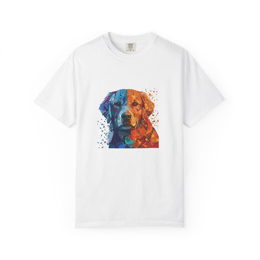 Golden Retriever Abstract Art Graphic T-Shirt - Colorful Pop Art Dog Tee
