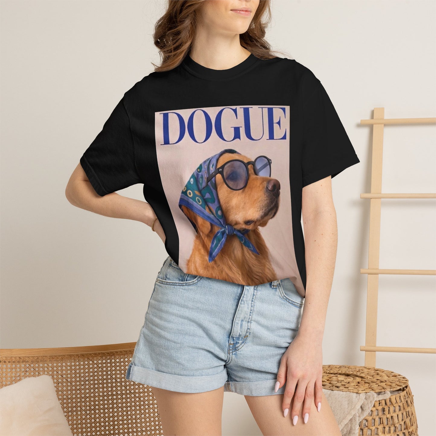 Golden Retriever DOGUE Magazine Graphic T-Shirt - Funny Dog Tee