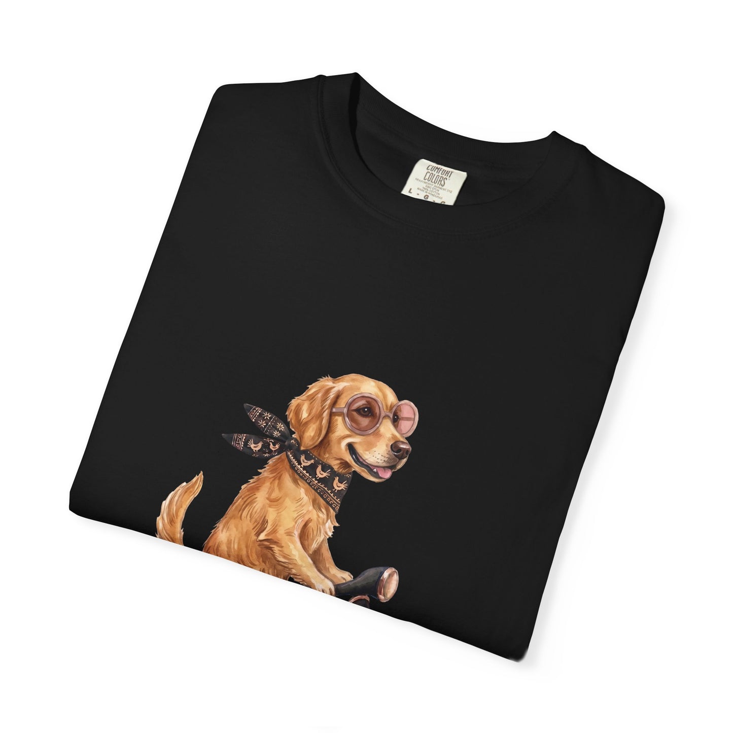 Golden Retriever Riding Vintage Scooter T-Shirt - Cool Dog Lover Tee