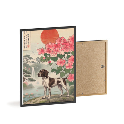 German Shorthaired Pointer Japanese Style Art Poster - GSP Ukiyo-e Wall Art