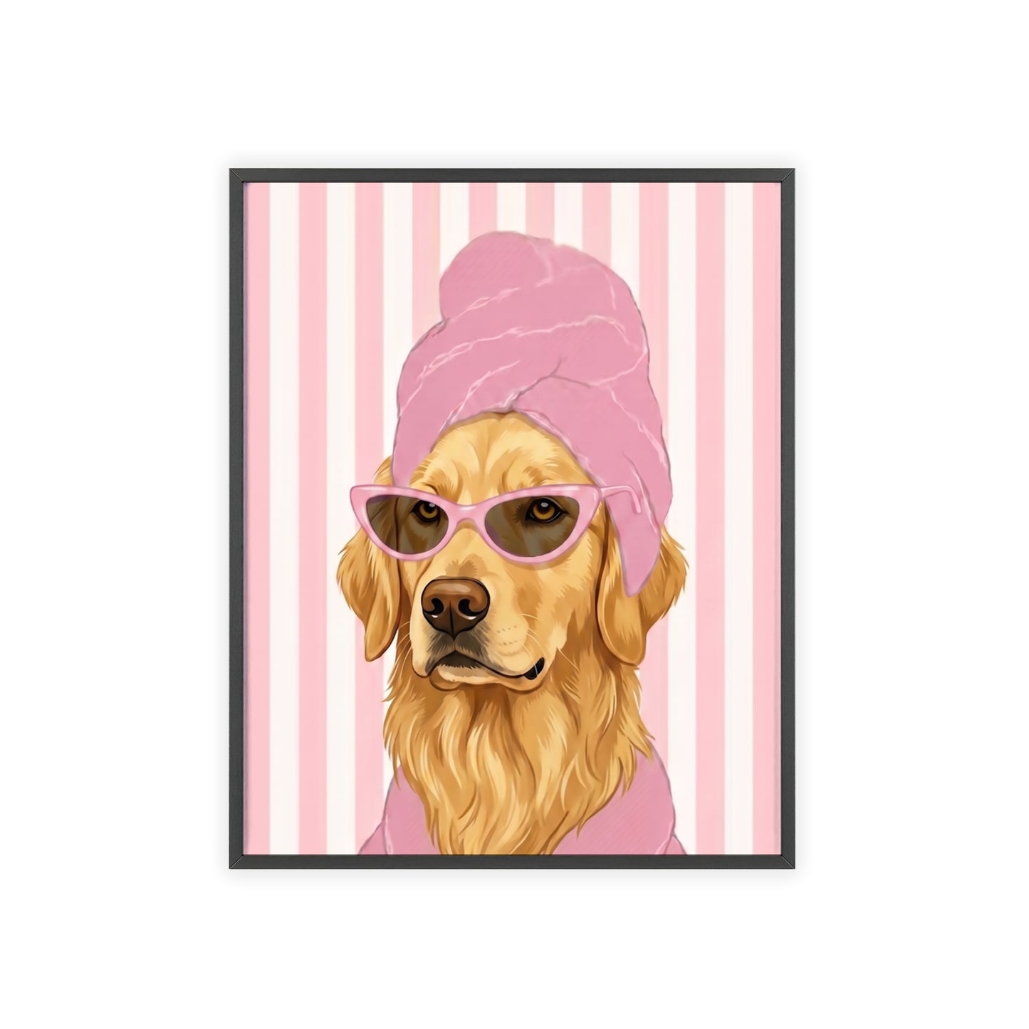 Golden Retriever Bathroom Poster - Funny Dog Spa Art