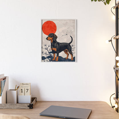 Japanese Ukiyo-e Style Dachshund Poster - Elegant Wiener Dog Wall Art