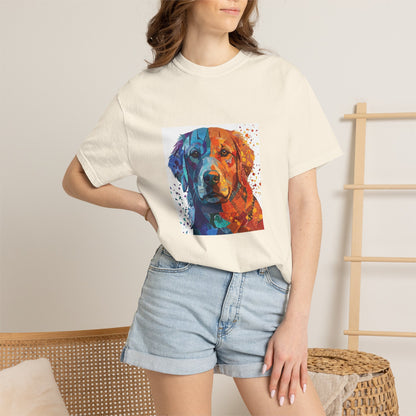 Golden Retriever Abstract Art Graphic T-Shirt - Colorful Pop Art Dog Tee