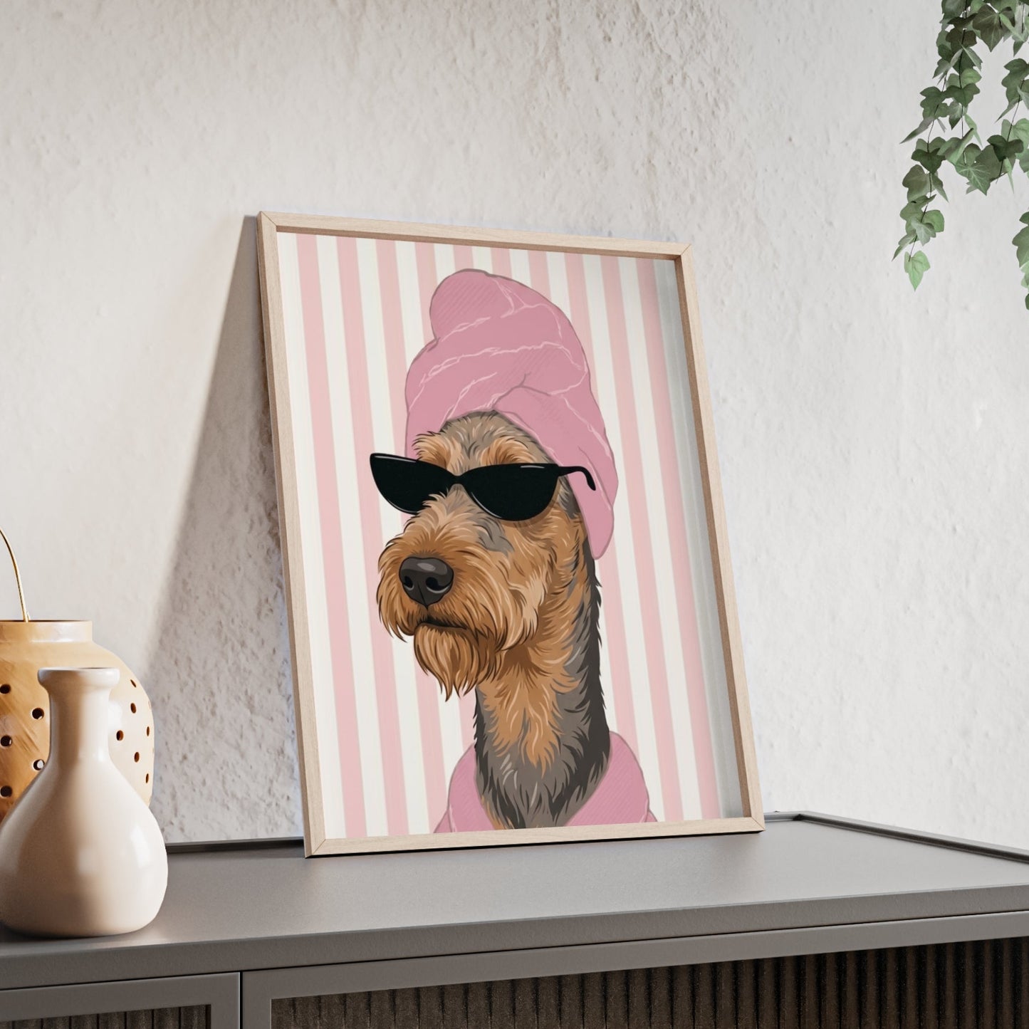 Airedale Terrier Bathroom Art Decor | Funny Dog Spa Poster & Canvas