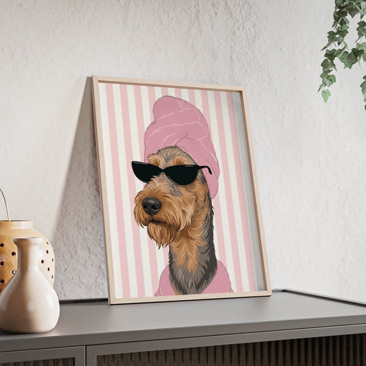 Airedale Terrier Bathroom Art Decor | Funny Dog Spa Poster & Canvas