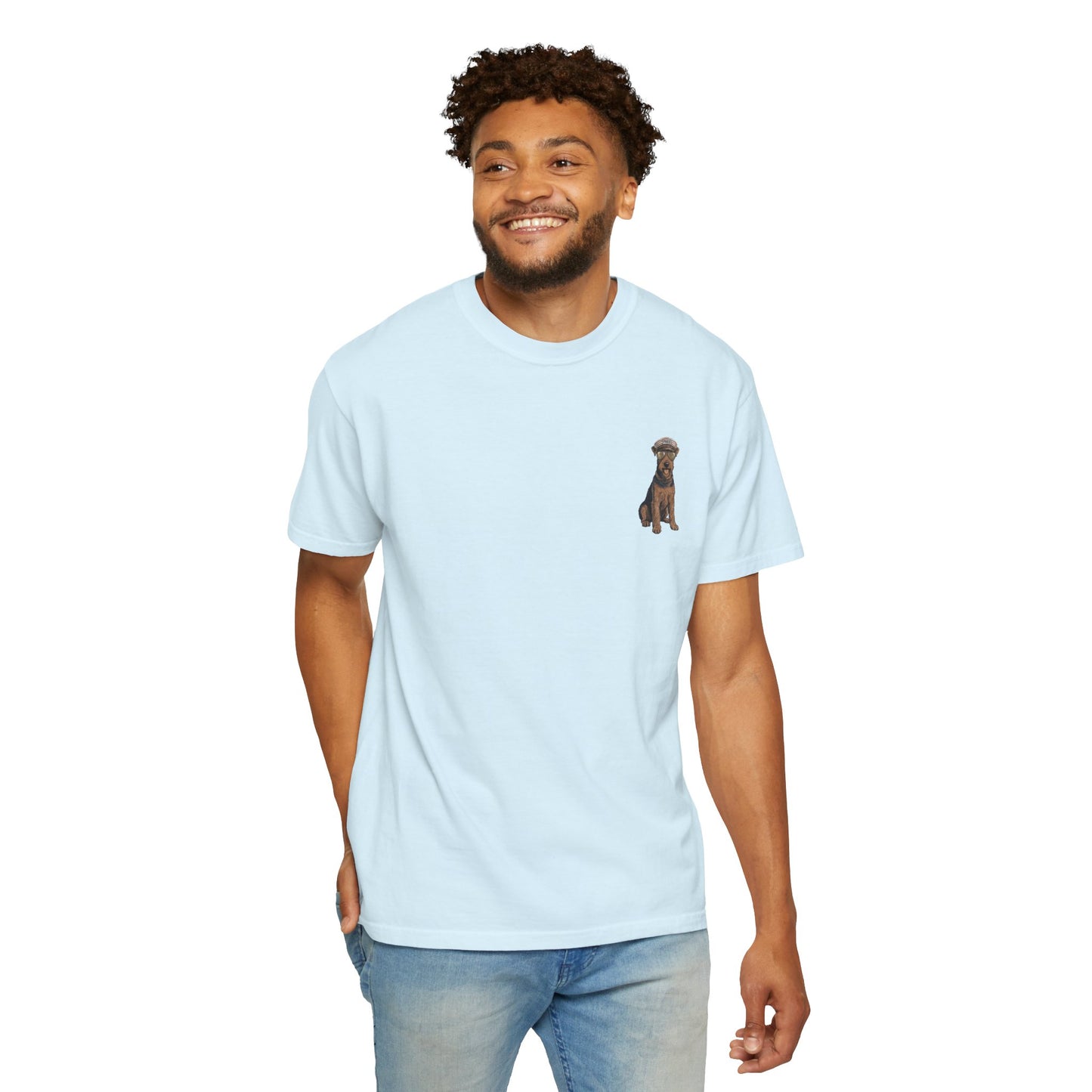 Cool Airedale Terrier Sailor Captain T-Shirt - Double-Sided Dog Tee