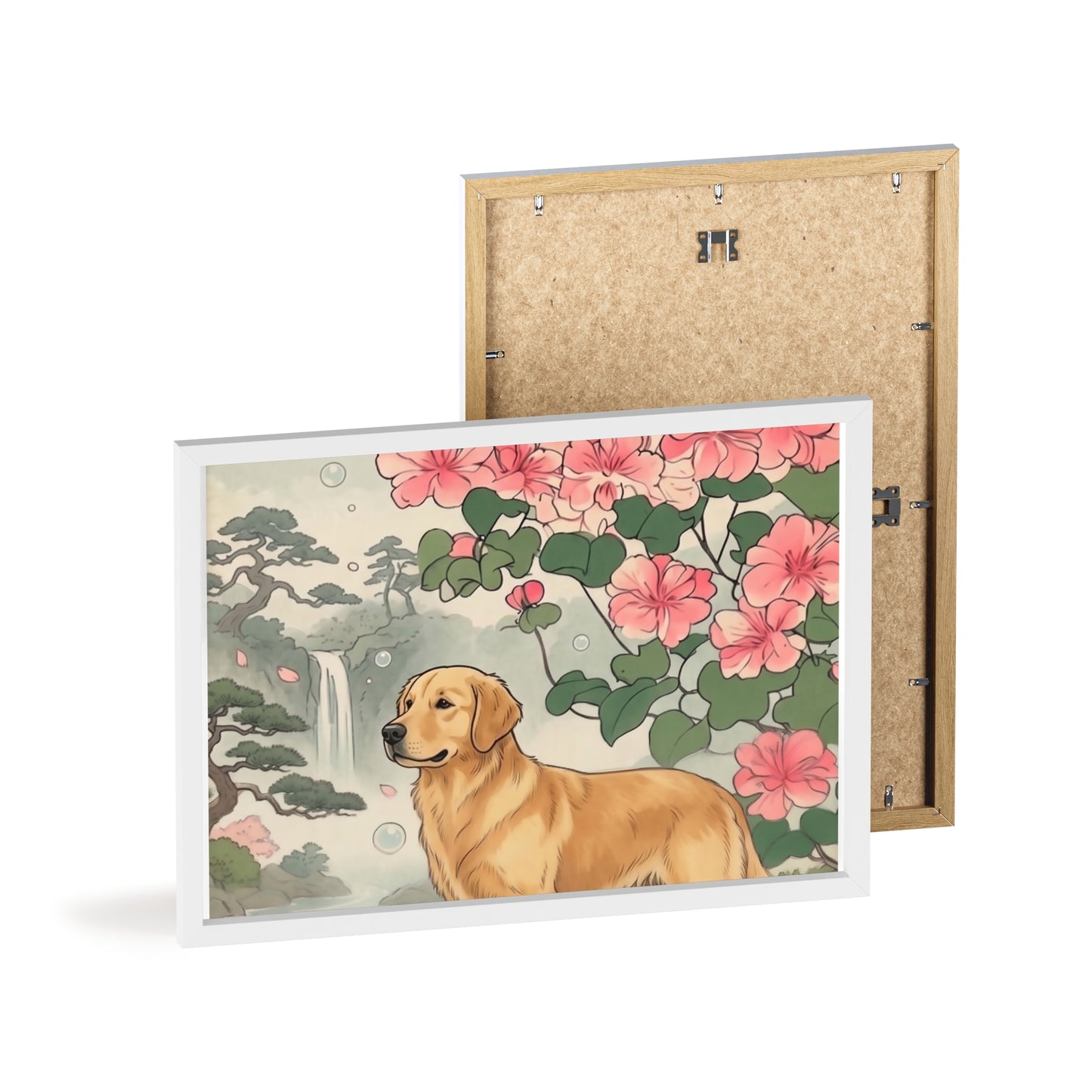 Golden Retriever Japanese Style Art Poster & Print