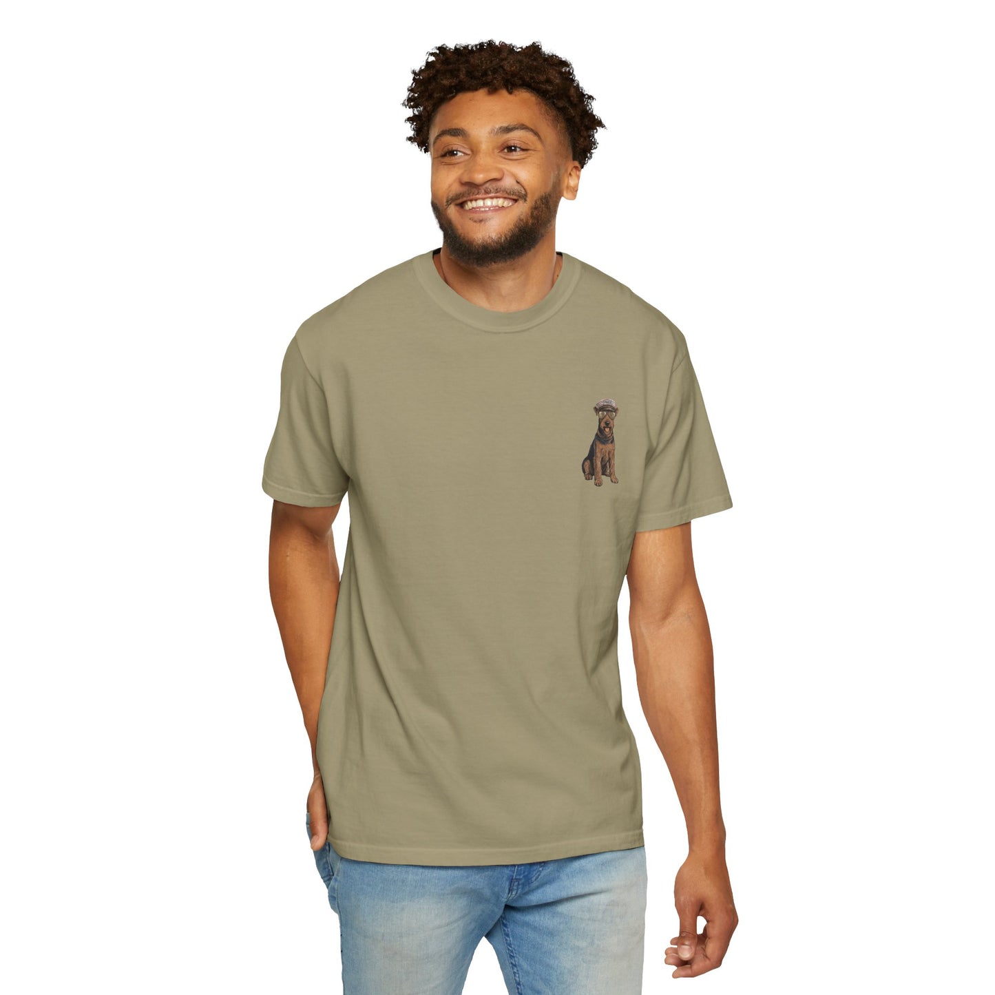 Cool Airedale Terrier Sailor Captain T-Shirt - Double-Sided Dog Tee