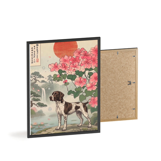 German Shorthaired Pointer Japanese Style Art Poster - GSP Ukiyo-e Wall Art