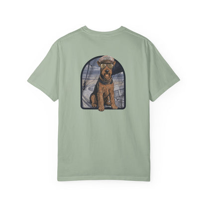 Cool Airedale Terrier Sailor Captain T-Shirt - Double-Sided Dog Tee